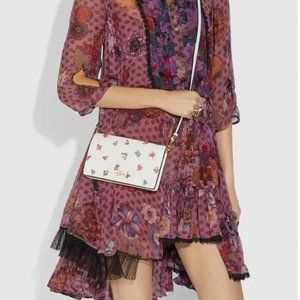 Coach Hayden Foldover crossbody Clutch With Vintage Rosebud Print